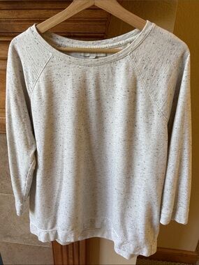 LOFT Cream Speckled Raglan Sweatshirt